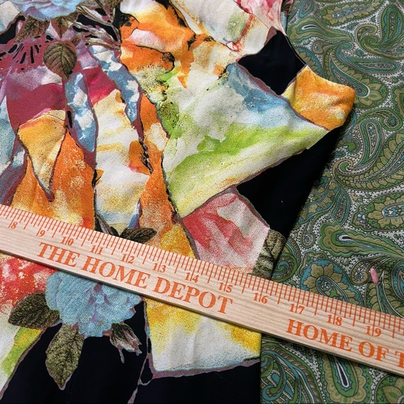 Vintage Crystal Floral Abstract 90s Sleeveless Dress M - Picture 8 of 10